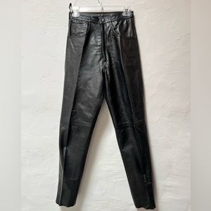 Genuine black leather pants.